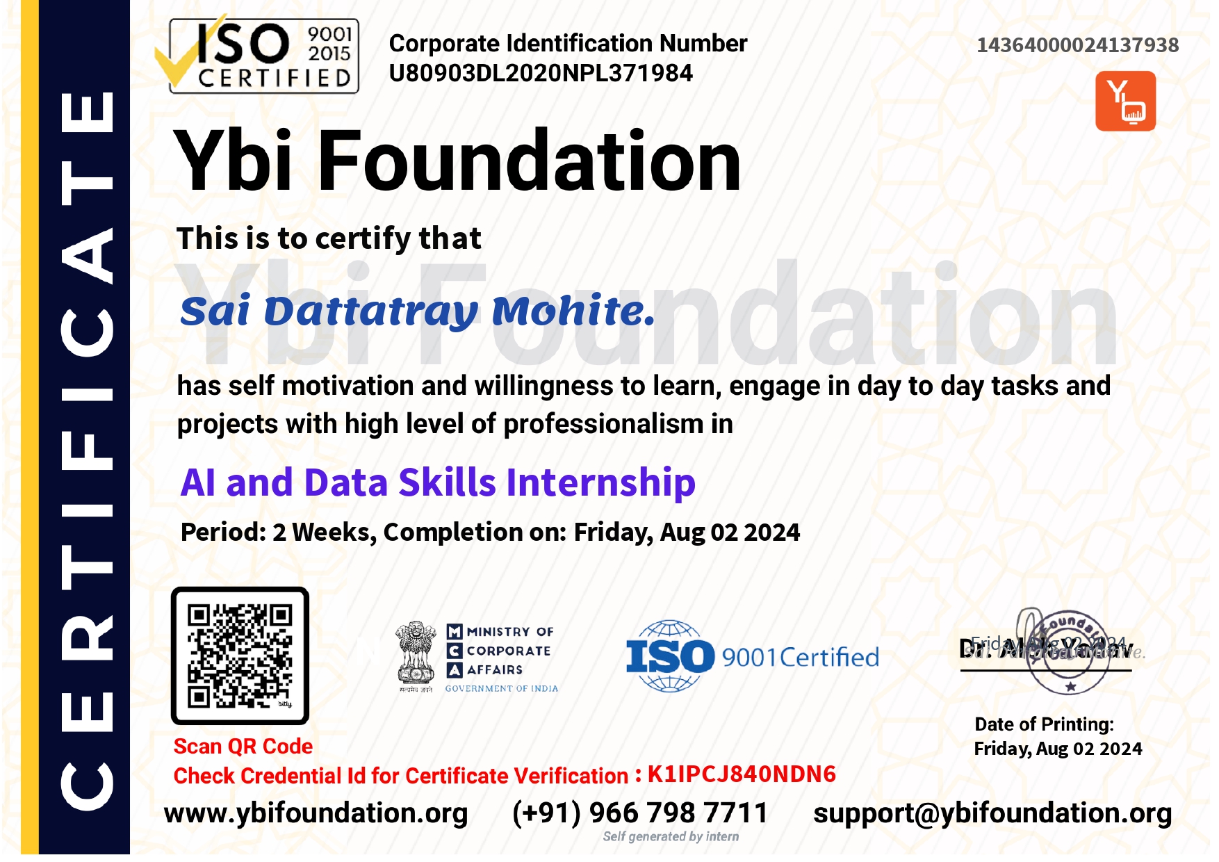 Sai Mohite - Full Stack Developer | AI & ML Enthusiast